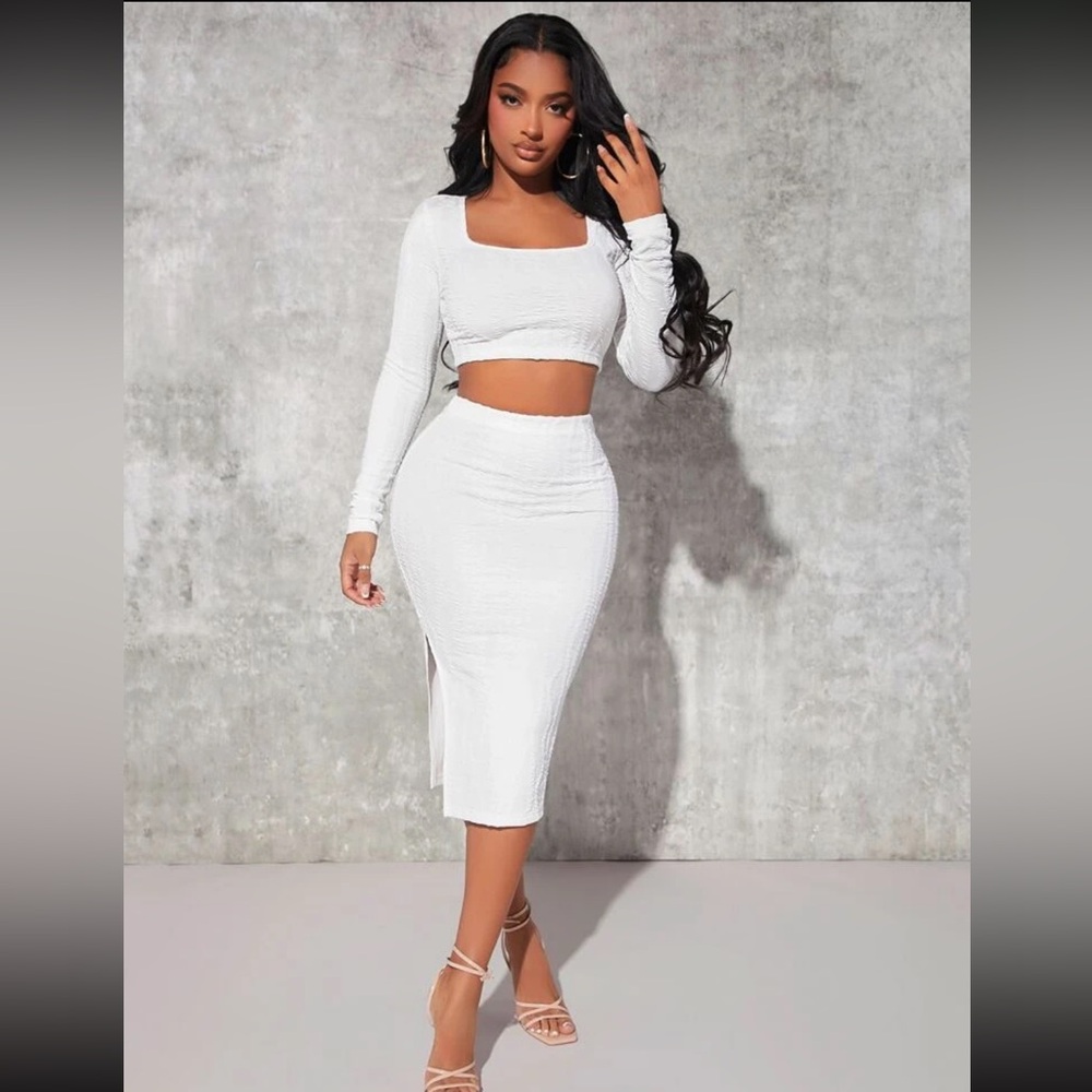 Chic White Two-Piece Set